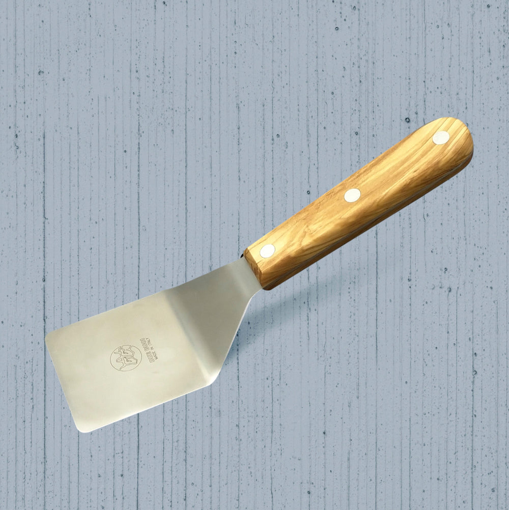 Mini SPATULA Stainless Steel with Wooden Handle Scraper Turner